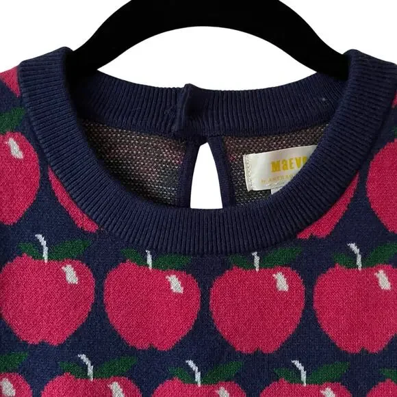 Anthropologie Maeve Puff Short Sleeve Apple Sweater Size Extra Small - Picture 5 of 6